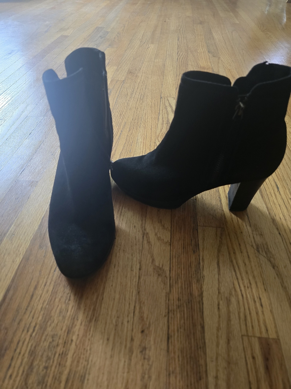 Blondo Women's Black Suede High Heel Ankle Boots